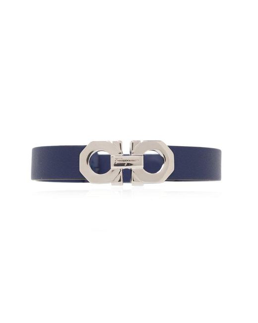 Ferragamo Blue Leather Bracelet for men