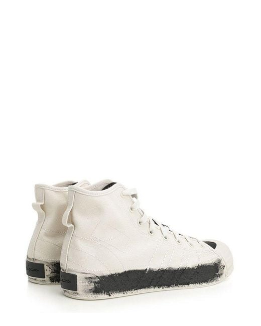 Y-3 White Nizza Hi Lave-Up Sneakers for men