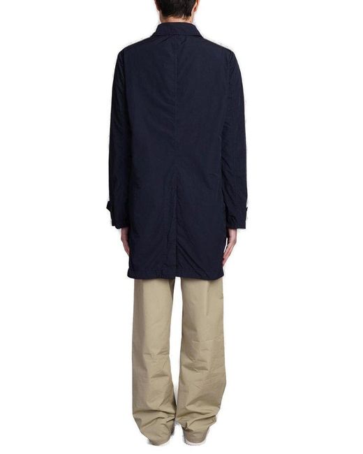 Aspesi Blue Long Sleeved Water-repellent Raincoat for men