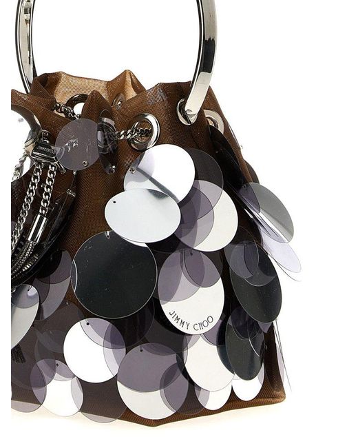 Jimmy Choo Black Bon Bon Sequined Tote Bag