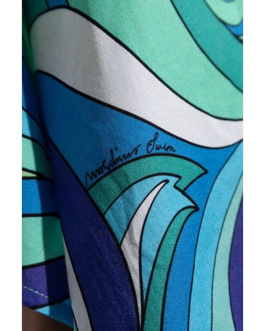 Moschino Blue Graphic Print Drapped Beach Cover