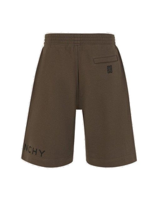 Givenchy Gray Logo Printed Bermuda Shorts for men