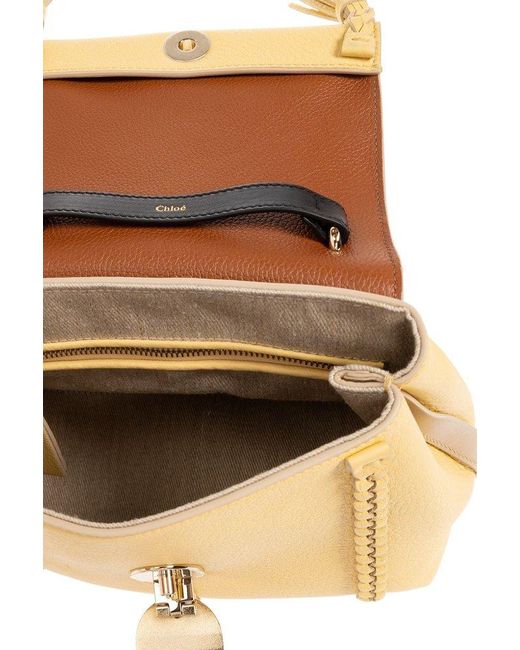 Chloé Yellow Penelope Braid-detailed Small Top Handle Bag