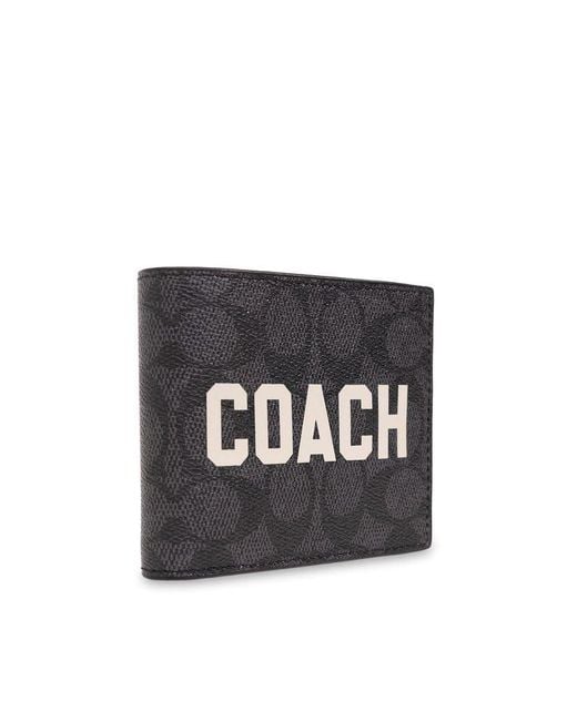 COACH Black 3 In 1 Wallet In Signature With Graphic for men