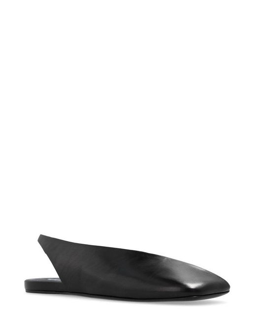 Jil Sander Black Asymmetric-toe Ballerina Shoes
