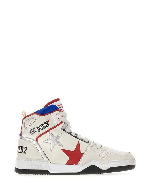 DSquared² Pink Rocco Spiker Sneakers for men