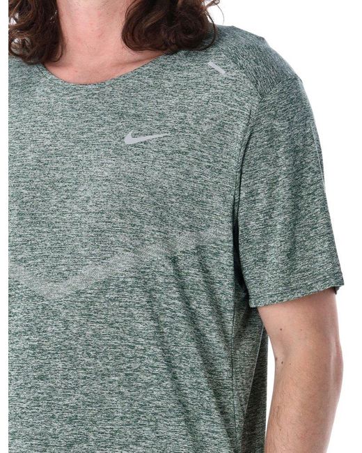 Nike Blue Rise 365 Logo-printed Crewneck T-shirt for men