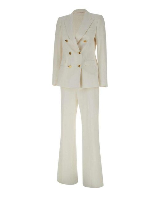 Tagliatore White Double-Breasted Tailored Suit