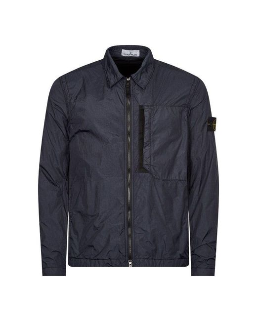 Stone Island Blue Crinkle Reps R-ny Overshirt for men