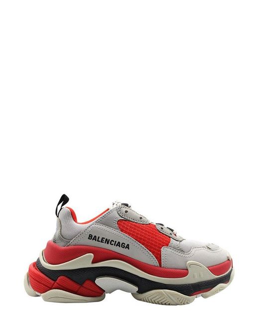 Balenciaga Red Triple S Sneakers