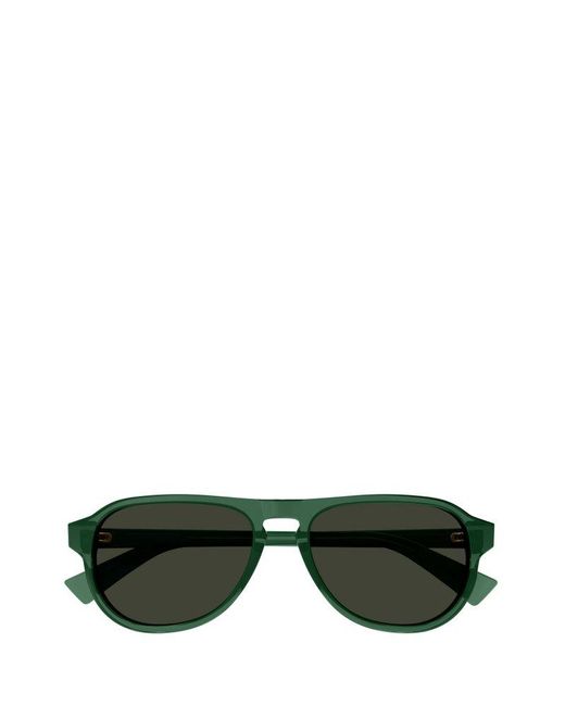 Bottega Veneta Green Aviator Frame Sunglasses for men
