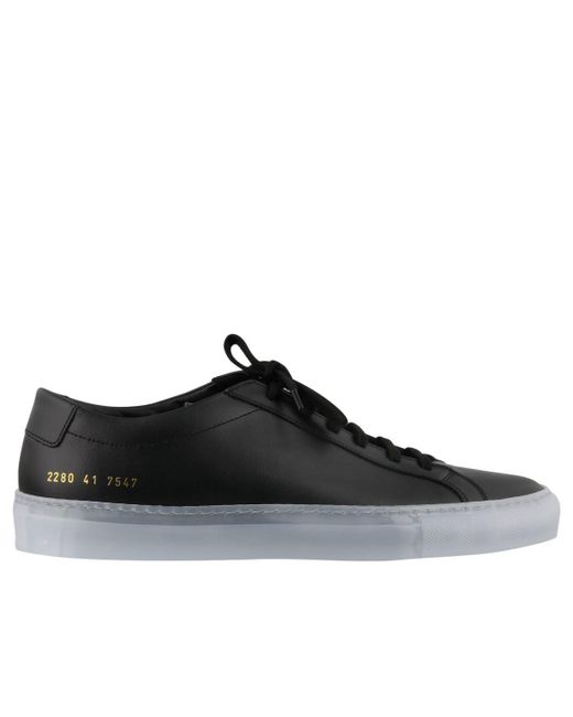 Common Projects Black 'achilles Ice' Lace Up Leather Sneakers for men
