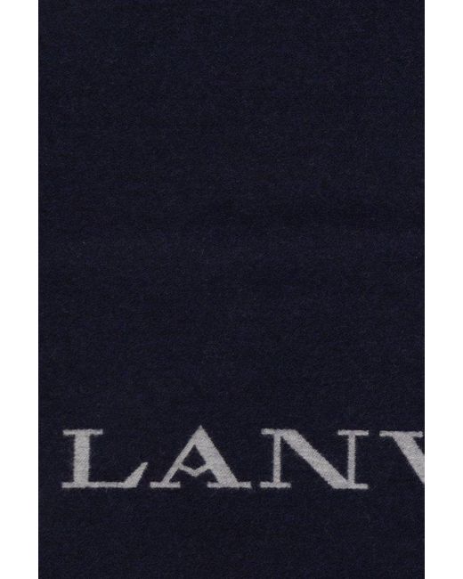 Lanvin Blue Scarf With Logo