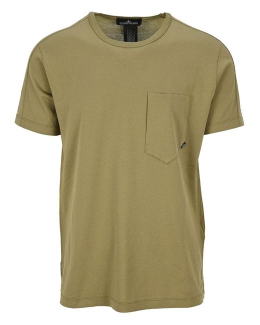 Stone Island Shadow Project Green Rear Graphic Printed T-Shirt for men