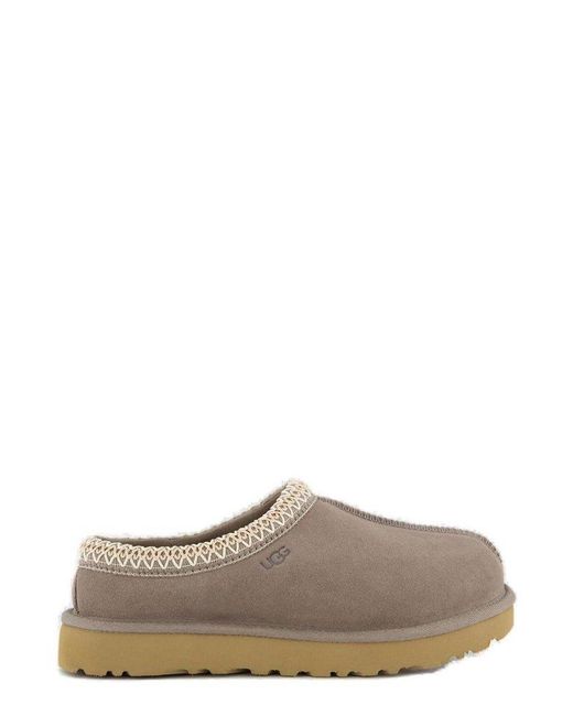 Ugg Brown Tasman Logo Embossed Slippers
