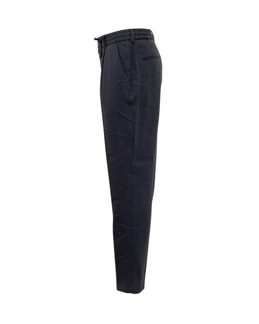 Boss Blue Drawstring Tapered Pants for men
