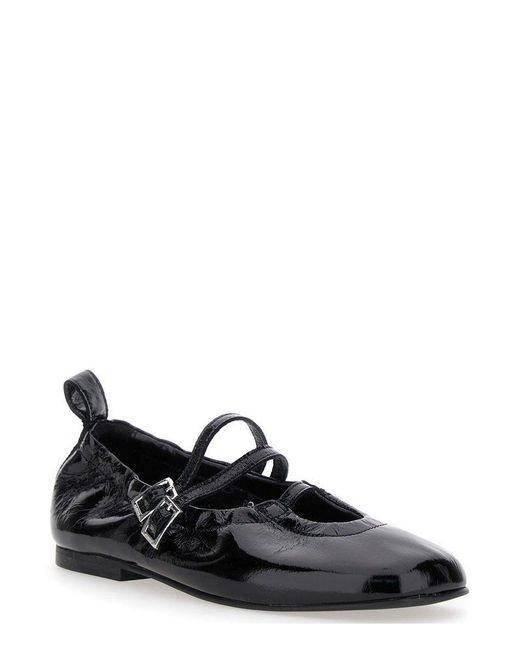 フラットシューズ ALOHAS Anne Onix Black Leather Ballet Flats (S100945 01) Alohas Anne Onix Square Toe Ballet Flats in Black | Lyst