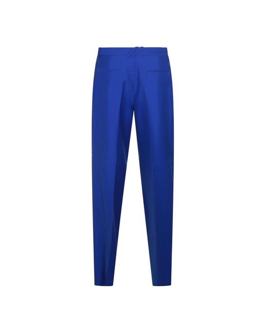 Burberry Blue Straight-leg Tailored Trousers