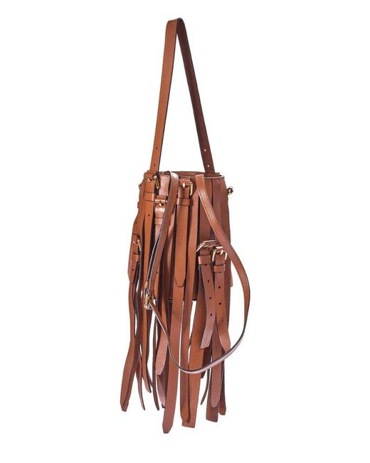 Moschino Red Small Fringed Shoulder Bag