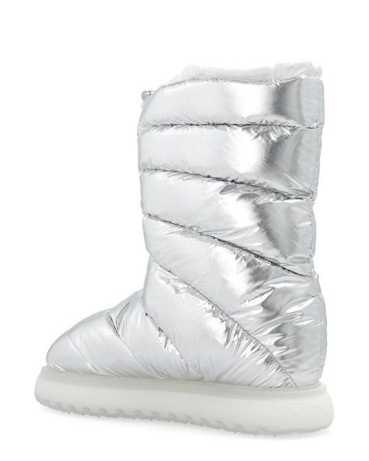 Moncler White Logo Patch Puffer Boots