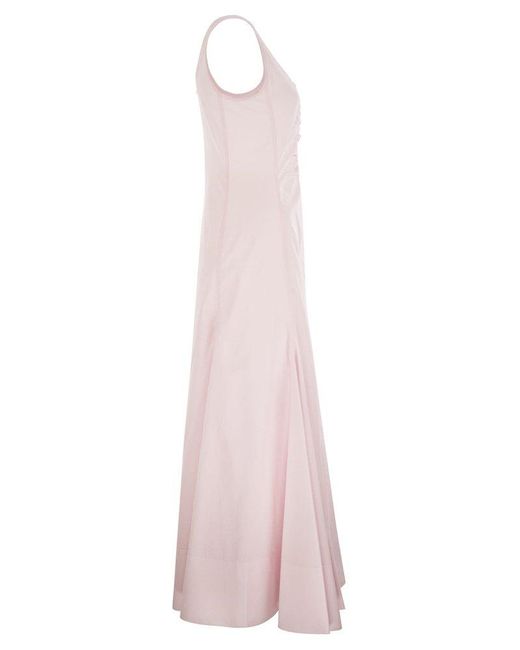 Sportmax Galante Fit And Flare Cotton Dress in Pink | Lyst