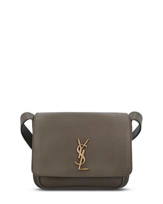 Saint Laurent Gray Niki Logo Plaque Satchel Bag