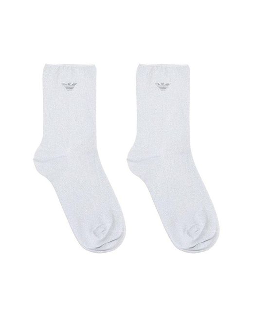 Emporio Armani White Socks With Logo