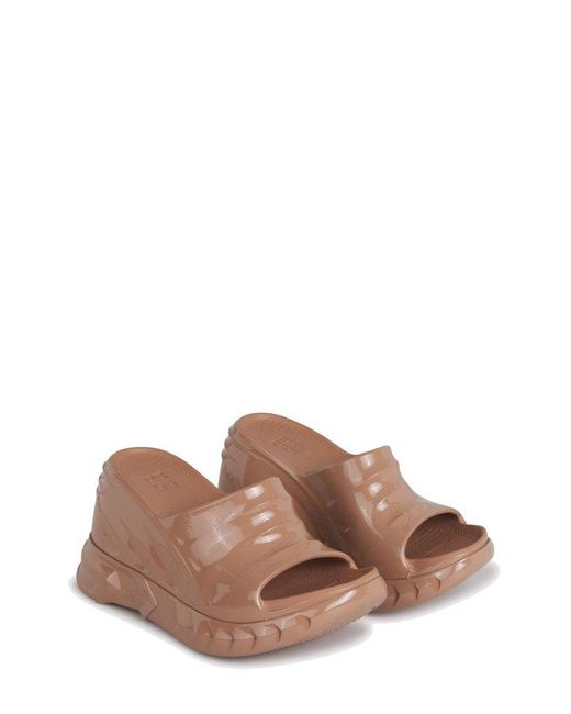 Givenchy Brown 'marshmallow' Wedge Slides,