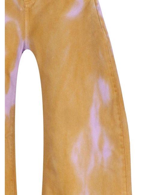 Marques'Almeida Orange Tie-dye Wide Leg Jeans