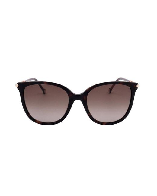 Carolina Herrera Brown Square Frame Full Rim Sunglasses