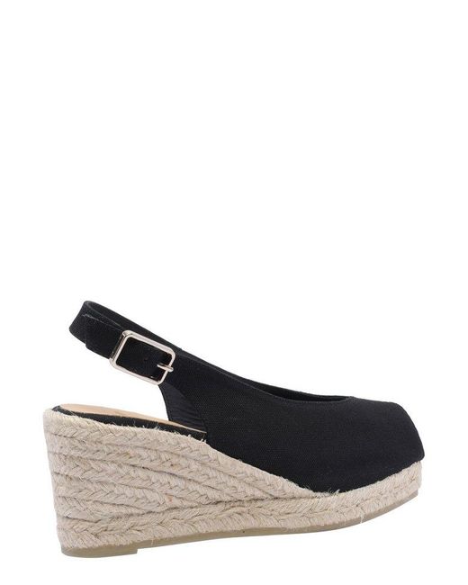Castañer Dosalia Peep-Toe Espadrilles in Black | Lyst UK