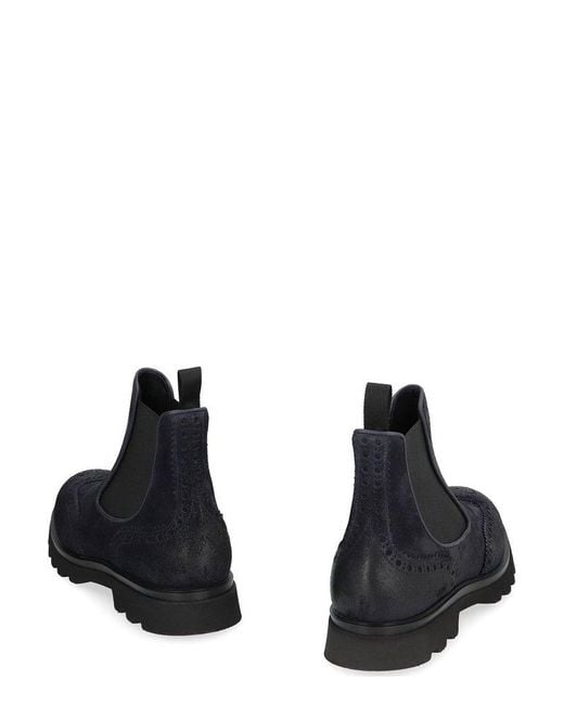 Doucal's Black Distressed Chelsea Boots for men