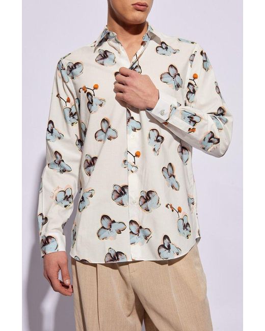 Paul Smith White Floral Shirt, for men