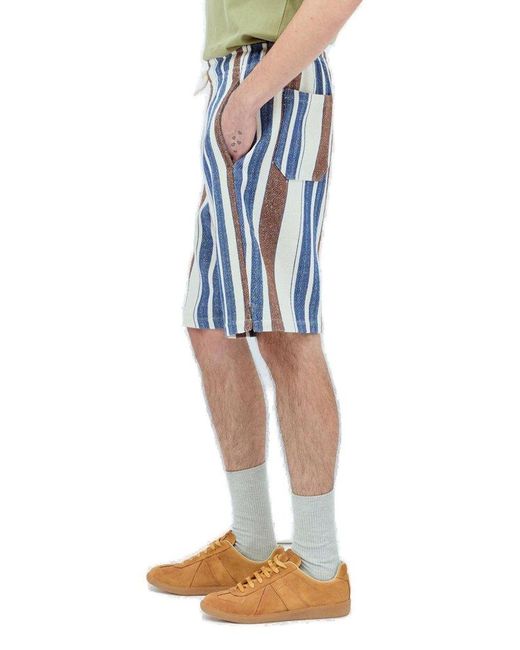 A.P.C. Blue Paul Striped Shorts for men