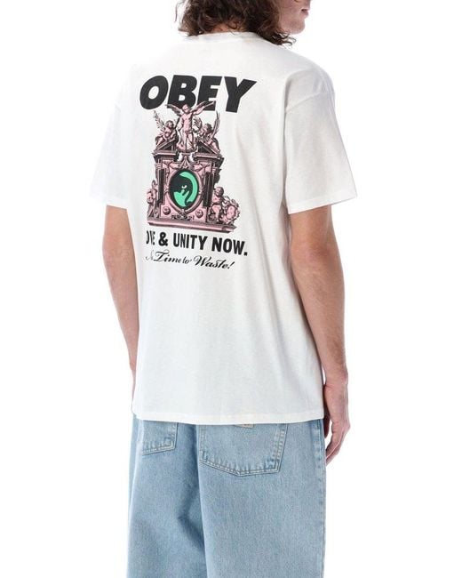 Obey White Love Unity Classic Tee for men