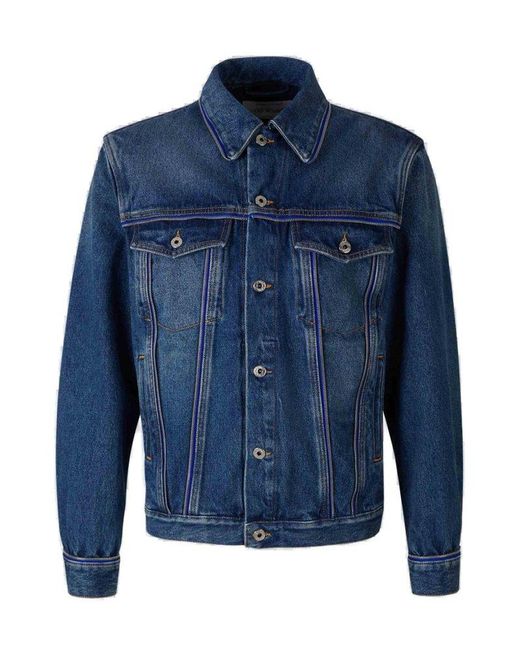Off-White c/o Virgil Abloh Blue Buttoned Long-sleeved Denim Jacket for men
