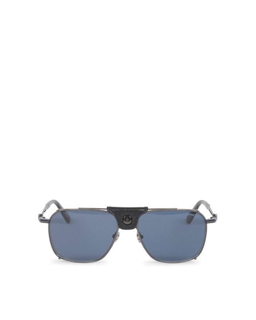 Moncler Blue Gatiion Navigator Frame Sunglasses for men