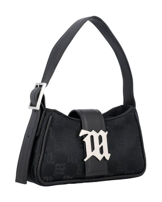 M I S B H V Black Nylon Monogram Small Shoulder Bag