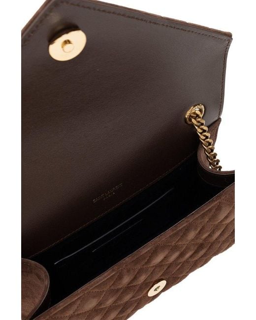 Saint Laurent Brown ‘Envelope Small’ Shoulder Bag
