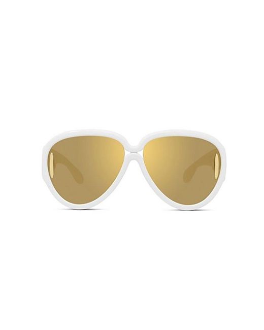Loewe White Aviator Frame Sunglasses