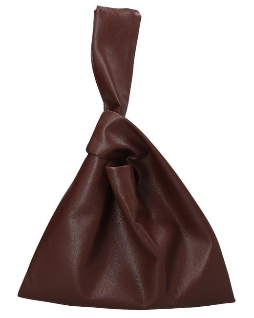 Nanushka Brown Knot-detailed Top Handle Bag