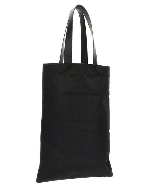 Jil Sander Black Flat Shopper Tote Bag