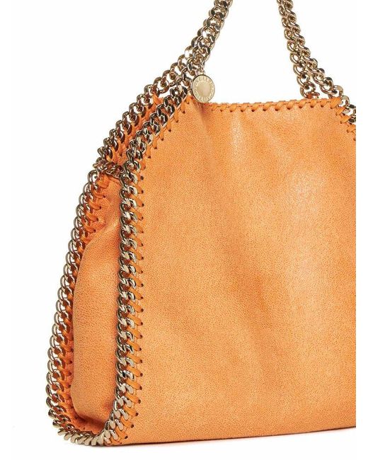 Stella McCartney Orange Falabella Chain-Link Mini Tote Bag