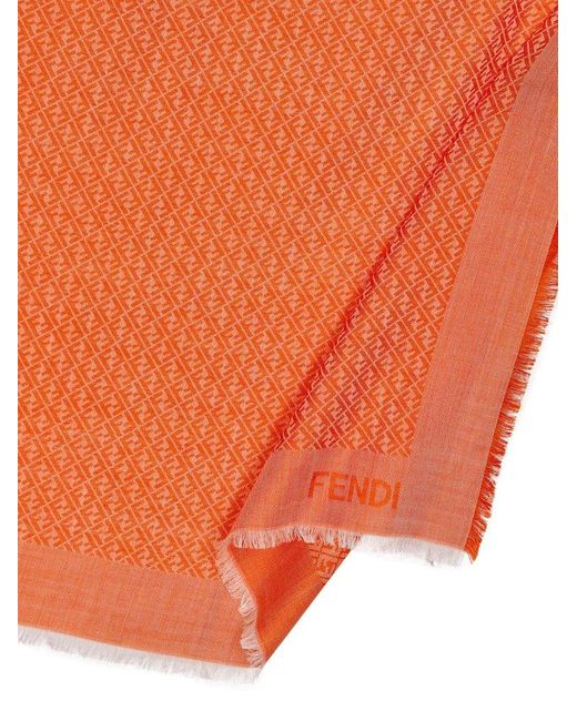 FF Diagonal Shawl Silk Orange