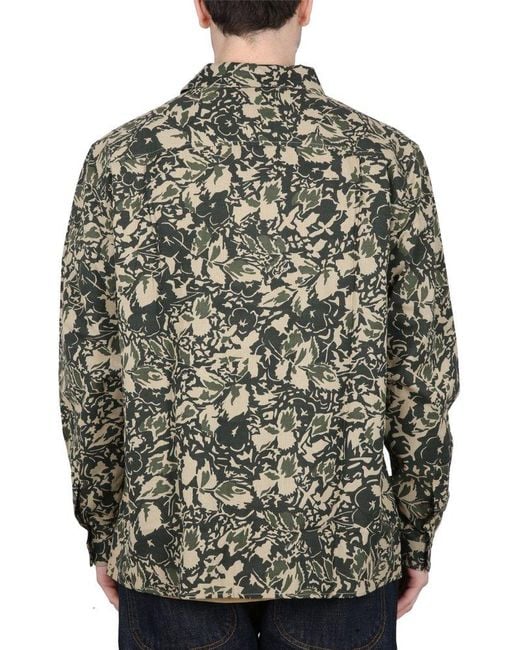 YMC Gray Feathered Pattern Casual Shirt for men