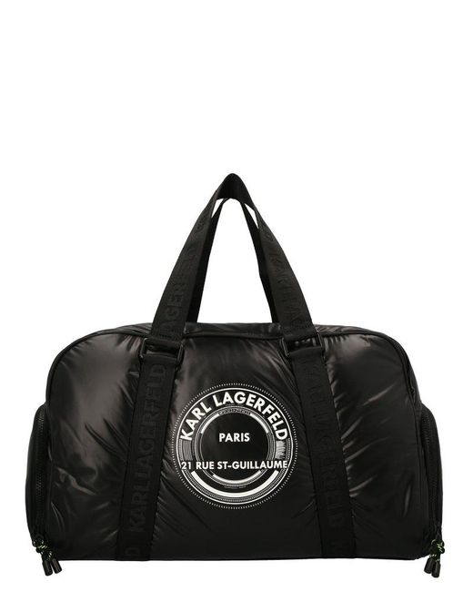 Karl Lagerfeld Black L/athleisure Zipped Bowling Bag