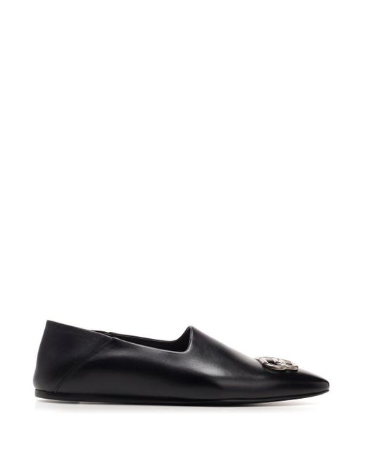 Balenciaga Black Leather Bb Loafers for men