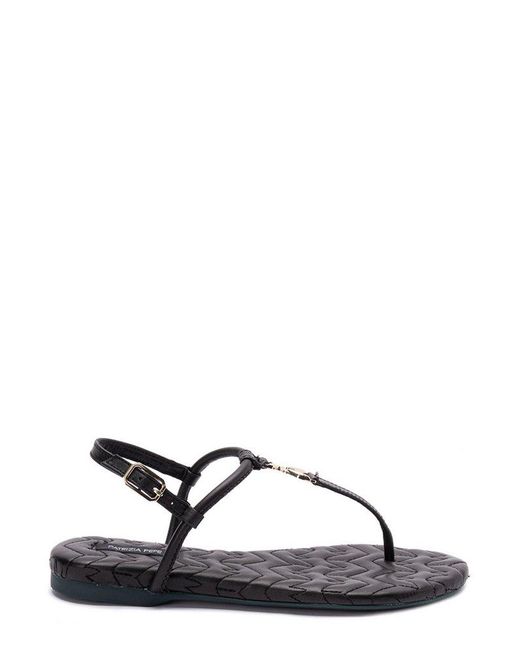 Patrizia Pepe Black Thong Sandals