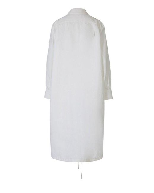 Jil Sander White Linen Shirt Midi Dress