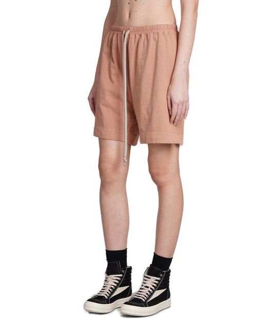 Rick Owens Pink Mid-rise Drawstring Track Shorts